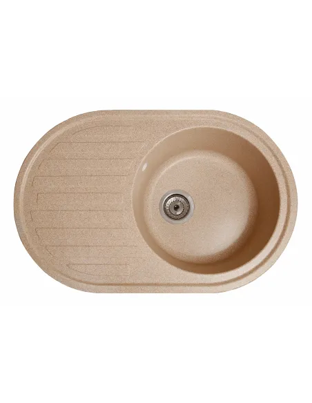 Мойка кухонная каменная овальная Romzha Elegancia 77 Piesok 301, 770x500x200 мм - 1