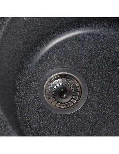 Мийка кухонна кам`яна овальна Romzha Elegancia 77 Grafit 201, 770x500x200 мм - 3