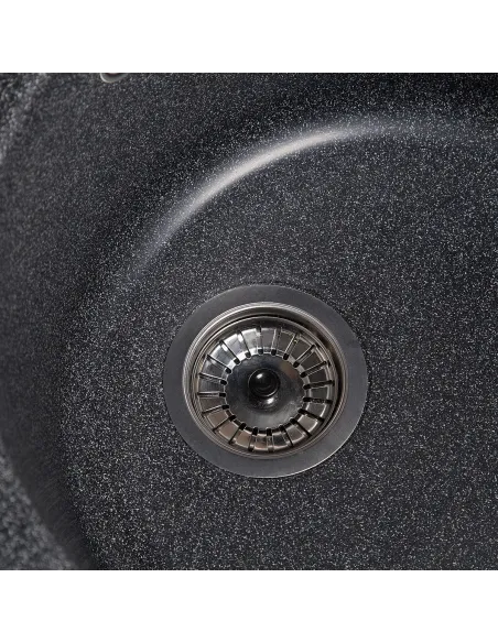 Мийка кухонна кам`яна овальна Romzha Elegancia 77 Grafit 201, 770x500x200 мм - 3