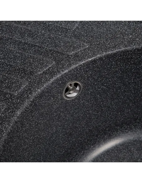 Мийка кухонна кам`яна овальна Romzha Elegancia 77 Grafit 201, 770x500x200 мм - 4