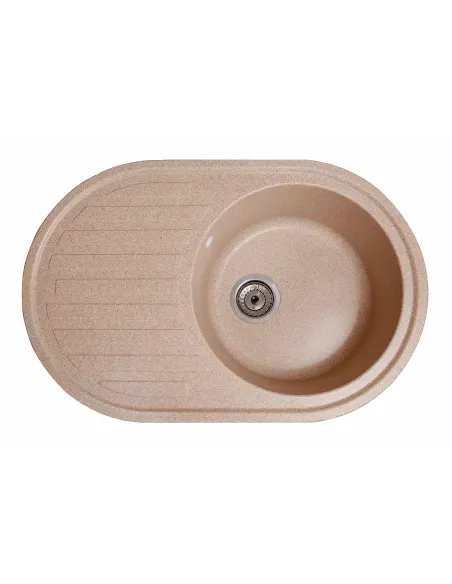 Мойка кухонная каменная овальная Romzha Elegancia 77 Bezhvy 401, 770x500x200 мм - 1