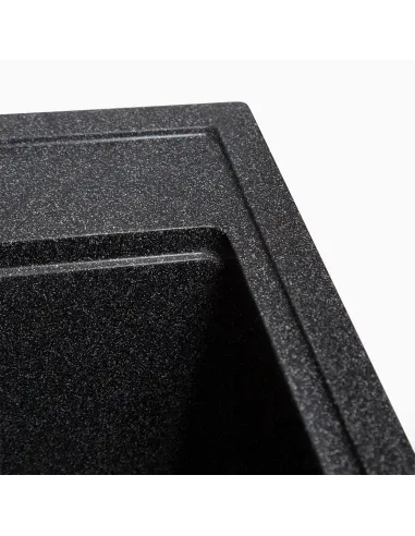 Мойка кухонная каменная квадратная Romzha Pătrat Grafit 201, 600x520x200 мм - 5