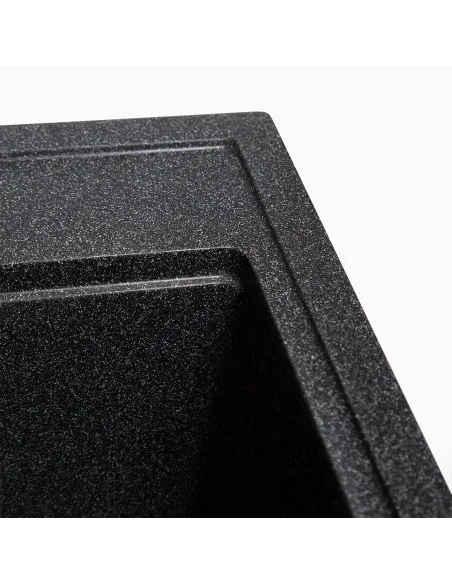 Мойка кухонная каменная квадратная Romzha Pătrat Grafit 201, 600x520x200 мм - 5