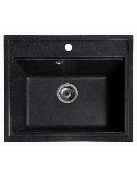 Мойка кухонная каменная квадратная Romzha Pătrat Antracit 901, 600x520x200 мм - 1