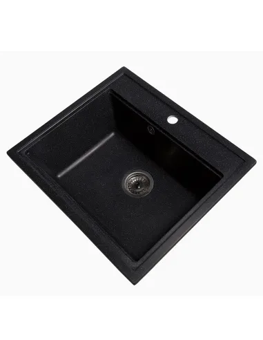 Мойка кухонная каменная квадратная Romzha Pătrat Antracit 901, 600x520x200 мм - 2