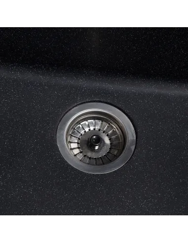 Мойка кухонная каменная квадратная Romzha Pătrat Antracit 901, 600x520x200 мм - 4