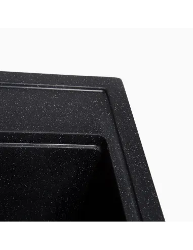 Мойка кухонная каменная квадратная Romzha Pătrat Antracit 901, 600x520x200 мм - 5