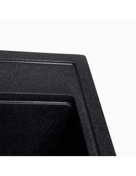 Мойка кухонная каменная квадратная Romzha Pătrat Antracit 901, 600x520x200 мм - 5