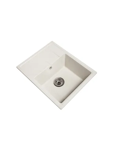 Мойка кухонная каменная прямоугольная Romzha Cerand Biela 101, 580x470x200 мм - 2