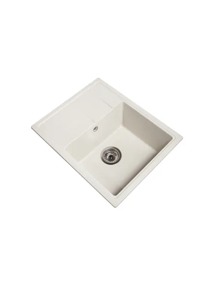 Мойка кухонная каменная прямоугольная Romzha Cerand Biela 101, 580x470x200 мм - 2