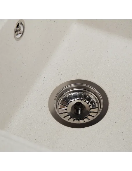 Мойка кухонная каменная прямоугольная Romzha Cerand Biela 101, 580x470x200 мм - 5