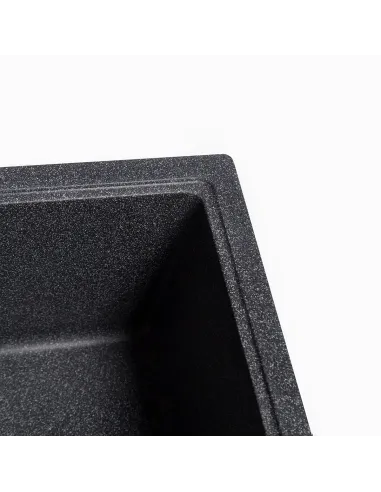 Мийка кухонна кам`яна прямокутна Romzha Jorum 65 Grafit 201, 650x500x200 мм - 3