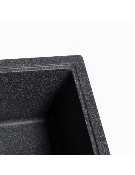 Мийка кухонна кам`яна прямокутна Romzha Jorum 65 Grafit 201, 650x500x200 мм - 3