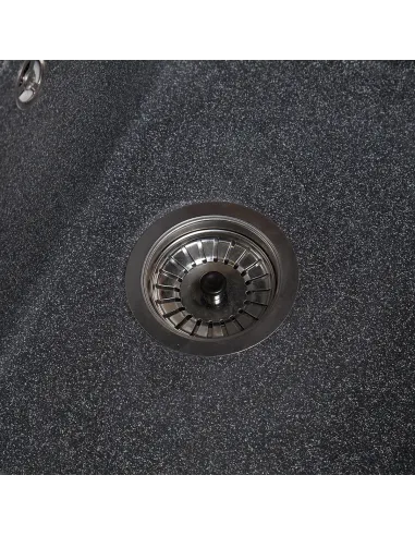 Мийка кухонна кам`яна прямокутна Romzha Jorum 65 Grafit 201, 650x500x200 мм - 5