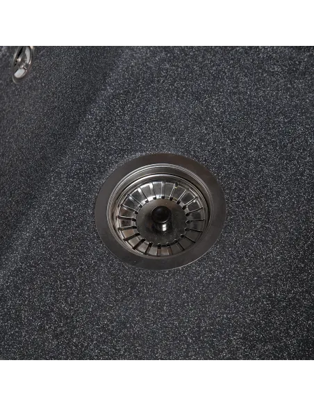 Мийка кухонна кам`яна прямокутна Romzha Jorum 65 Grafit 201, 650x500x200 мм - 5