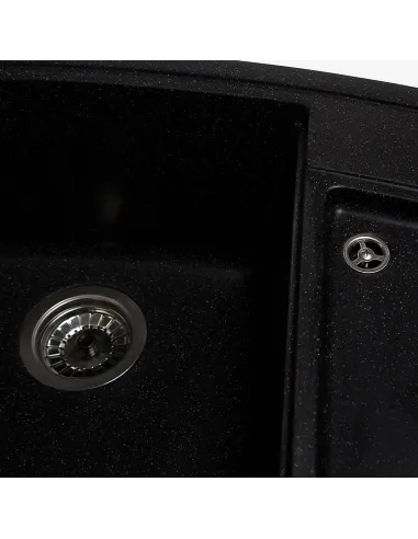 Мойка кухонная каменная угловая Romzha Jorum 98B Antracit 901, 980х510х217 мм - 4