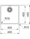 Мийка кухонна металева квадратна Franke Maris MRX 110-40, 440х440х180 мм - 4