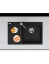 Мойка кухонная каменная прямоугольная Franke Centro CNG 611-78 TL, 780x500x200 мм, черная, крыло слева - 2