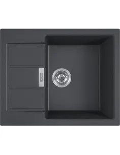 Мийка кухонна кам`яна прямокутна Franke Sirius 2.0 S2D 611-62, 620x500x200 мм, чорна - 1