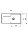 Мойка кухонная каменная прямоугольная Franke Basis BFG 611-97, 970x500x200 мм, бежевая - 2