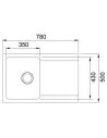 Мойка кухонная каменная прямоугольная Franke Orion OID 611-78, 780x500x180 мм, бежевая - 2