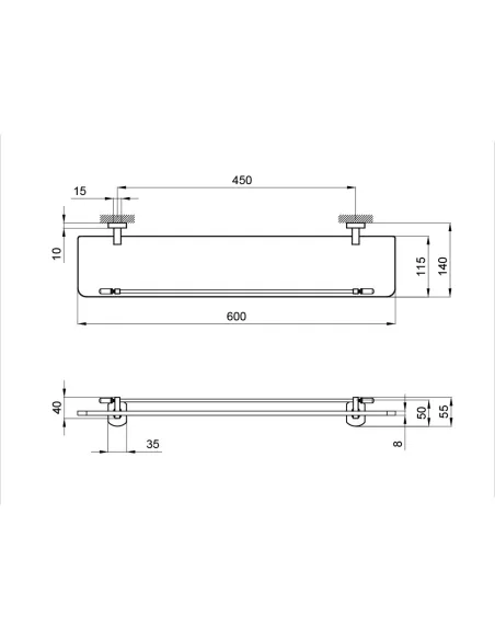 Полиця скляна Q-Tap Liberty CRM 1153 - 2