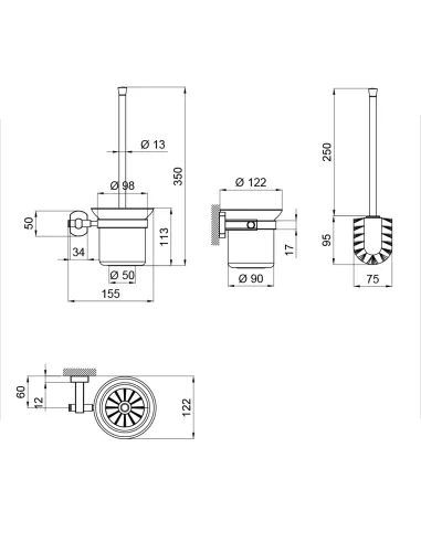 Ершик для унитаза настенный Q-Tap Liberty CRM 1157 - 2