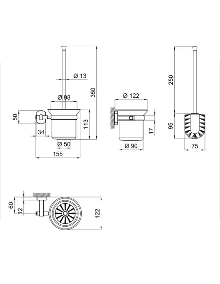 Ершик для унитаза настенный Q-Tap Liberty CRM 1157 - 2