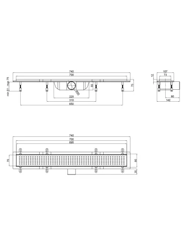 Душовий трап Q-Tap Dry FB304 - 700, з сухим затвором, 700 мм - 2