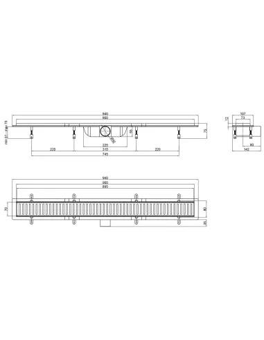 Душевой трап Q-tap Dry FB304-900, с сухим затвором, 900 мм - 2
