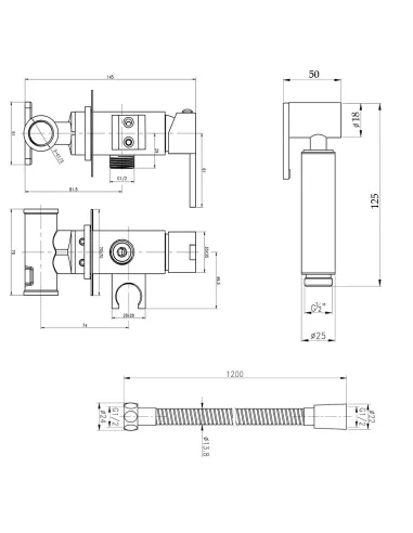 Набор для гигиенического душа Q-tap Inspai-Varius V00440201 CRM - 2