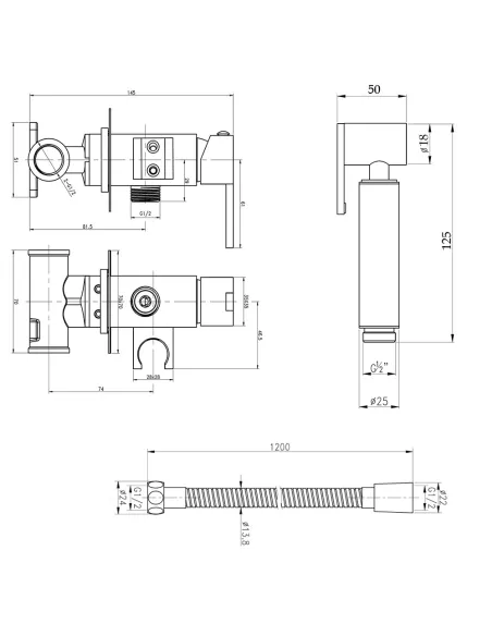 Набор для гигиенического душа Q-tap Inspai-Varius V00440201 CRM - 2