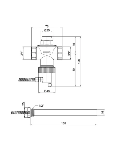 Клапан теплового скидання 3/4 Icma №605 - 2