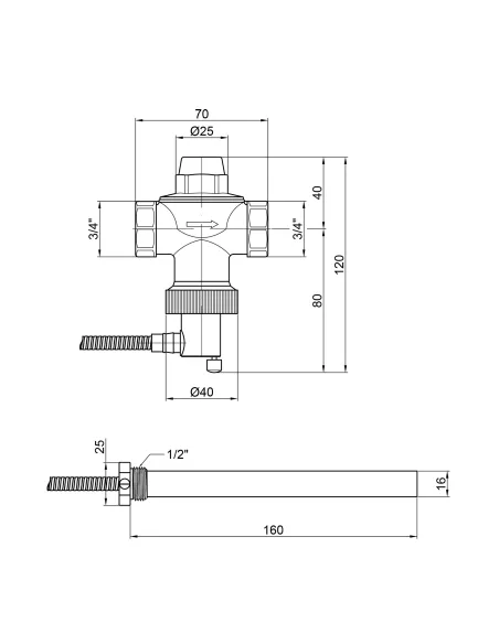 Клапан теплового скидання 3/4 Icma №605 - 2