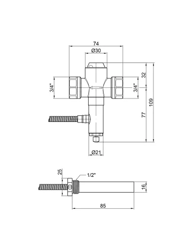 Клапан теплового сброса Icma 3/4 №608 - 2