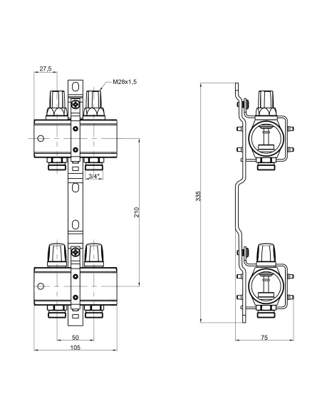Колектор без витратоміра Icma 1 2 виходу №K005 - 2
