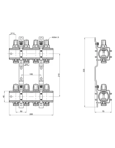 Колектор без витратоміра Icma 1 4 виходу №K005 - 2