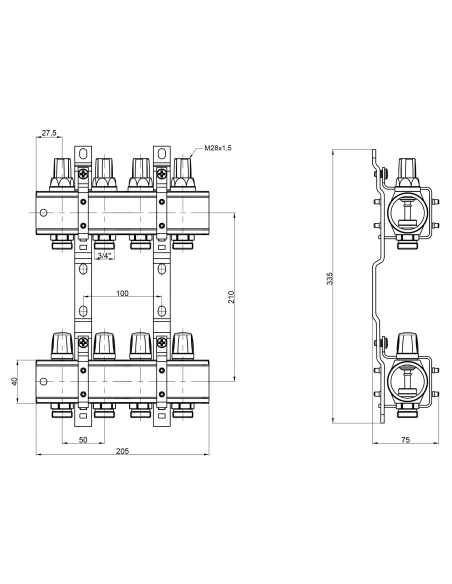Колектор без витратоміра Icma 1 4 виходу №K005 - 2