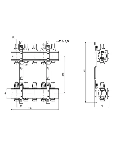 Колектор без витратоміра Icma 1 5 виходів №K005 - 2