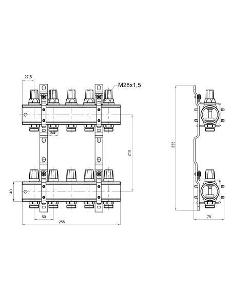 Колектор без витратоміра Icma 1 5 виходів №K005 - 2