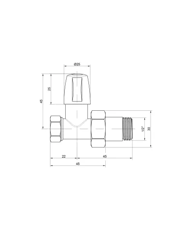 Кран радиаторный прямой Icma 1/2 без ручки №815 - 2