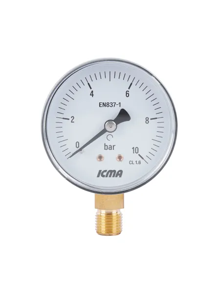 Манометр Icma 1/4 0-10 бар нижнее подключение №244 - 1