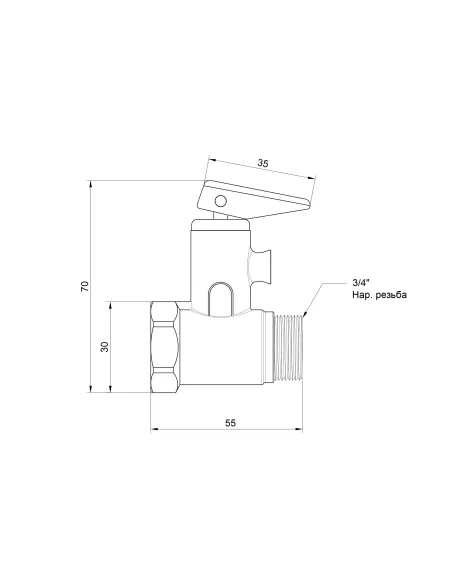 Подрывной клапан для бойлера с ручкой Icma 3/4 №GS09 - 2