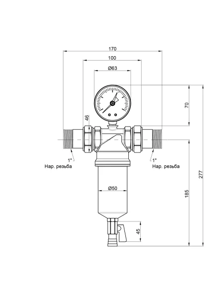 Самопромивний фільтр з манометром Icma 1 №751 - 2