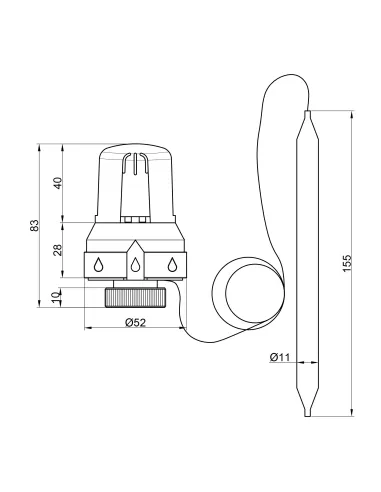 Термоголовка з виносним датчиком Icma 30х1,5 №992 - 2