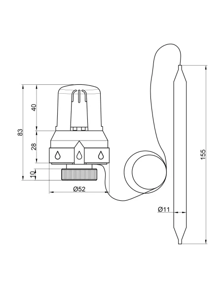 Термоголовка з виносним датчиком Icma 30х1,5 №992 - 2