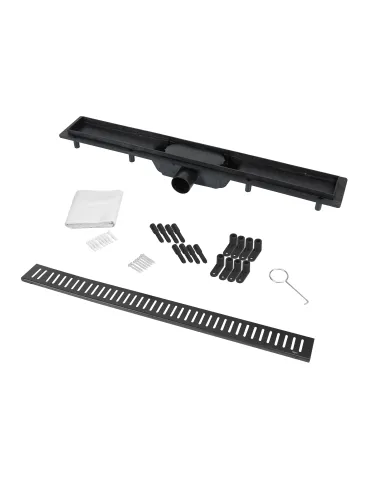 Трап лінійний Q-Tap Dry FF304 - 700MBLA з нержавіючої решіткою 700х73 - 6