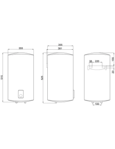 Бойлер Thermo Alliance D30V16J1(D)K, 2 сухих ТЭНа, 30 л - 2