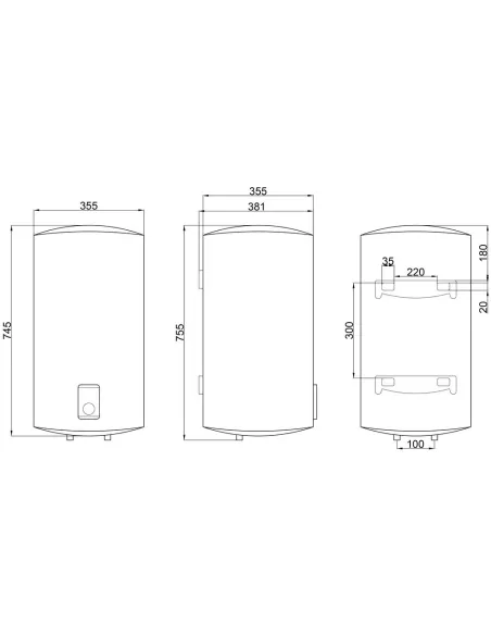 Бойлер Thermo Alliance Slim (D50V20J(D)1-K, 2 сухих ТЭНа, 50 л - 2