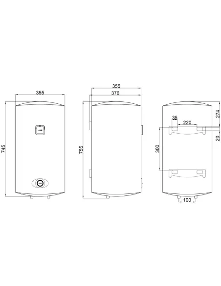 Бойлер Thermo Alliance Slim D50V15Q1, мокрый ТЭН, 50 л - 2